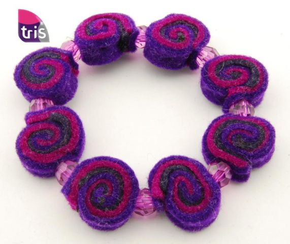 PULSERA FIELTRO CARAMELOS LILA