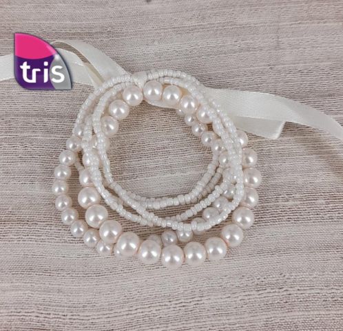 PULSERA PERLAS+BEADS 5V CRUDO