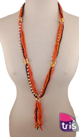 COLLAR NARANJA PERLAS