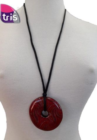 COLLAR COLG. ET DONUTS ROJO