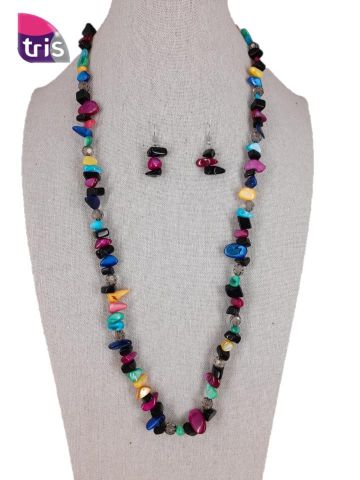 COLLAR + PTES. COSTA PIEDRAS MULITCOLOR