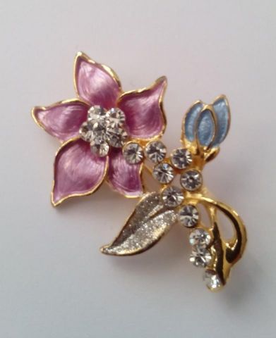 BROCHE RAMO FLOR CRISTAL