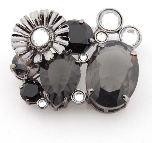 BROCHE CRISTAL 1 MARG. NEGRO