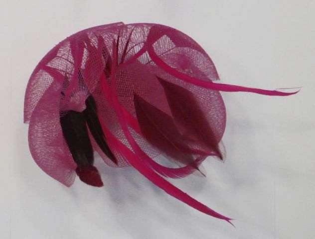 BROCHE MEDIA FLOR RULO FUCSHIA