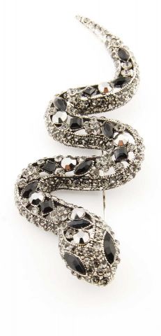 BROCHE SERPIENTE GRANDE PLATEADO