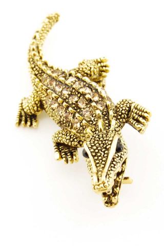 BROCHE COCODRILO P DORADO