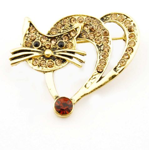 BROCHE GATO DORADO