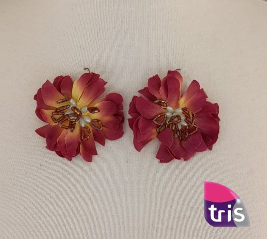 PENDIENTES FLOR TELA DEGRADE