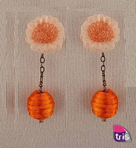 PENDIENTES COLG. NARANJA FLOR LAZO