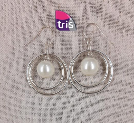 PENDIENTES 2 AROS PERLA NATURAL