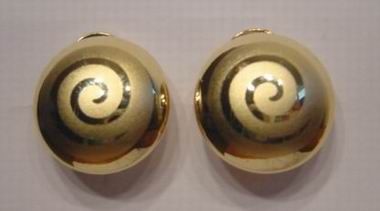 PENDIENTES BOTON ESPIRAL DORADO