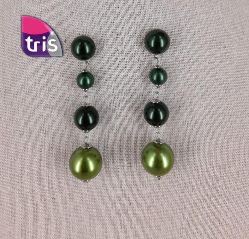 PENDIENTES 4 BOLAS VERDE