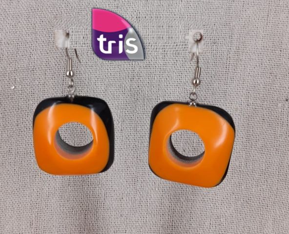 PENDIENTES CTRO. HUECO CUAD. NARANJA