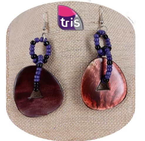 PENDIENTES CIRC. IRREG. LILA