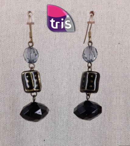 PENDIENTES COLG. 3 BOLAS NEGRO