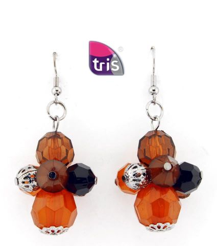 PENDIENTES RACIMO CORTO MARRON