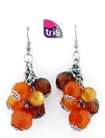 PENDIENTES RACIMO LARGO MARRON