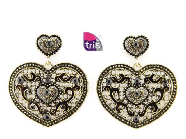 PENDIENTES CORAZONES NEGRO