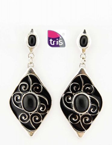 PENDIENTES ROMBO NEGRO