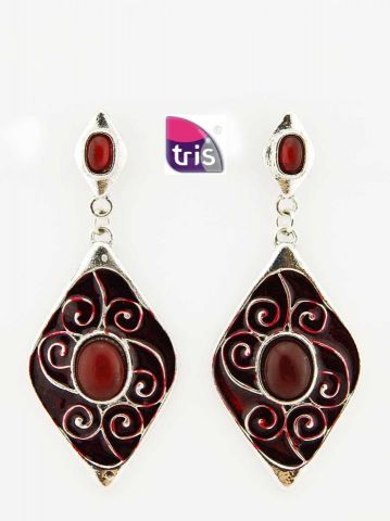 PENDIENTES ROMBO ROJO