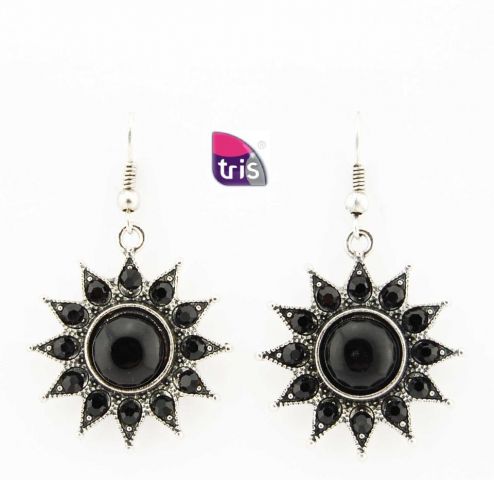 PENDIENTES FLOR SOL NEGRO