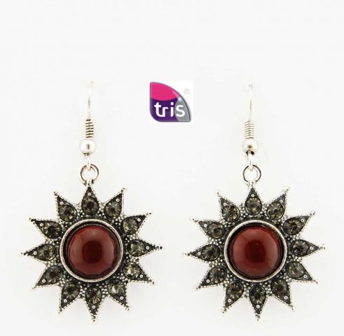 PENDIENTES FLOR SOL ROJO