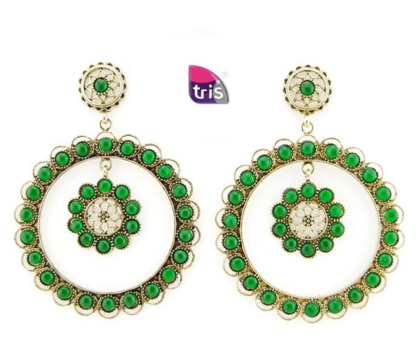 PENDIENTES G 2 AROS VERDE