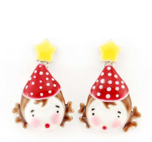 PENDIENTES ESMALTE HADA ROJA