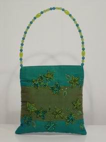 BOLSO FRANJA FLORES VERDE