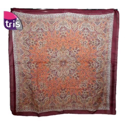 FOULARD SEDA CACHEMIR GRANATE