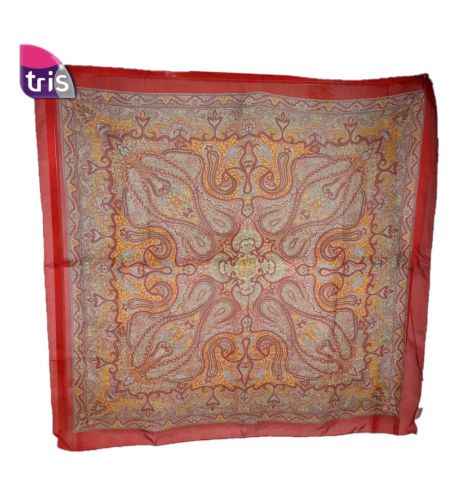 FOULARD SEDA CACHEMIR ROJO