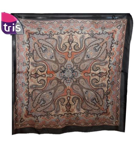 FOULARD SEDA CACHEMIR NEGRO