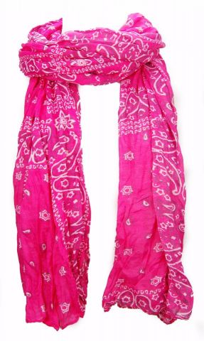 FOULARD ANCHO ARRUGADO FUCSHIA