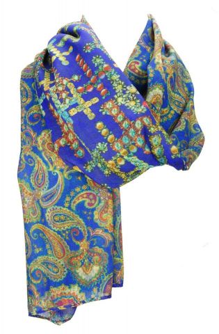 FOULARD 2 CARAS CRUCES AZUL