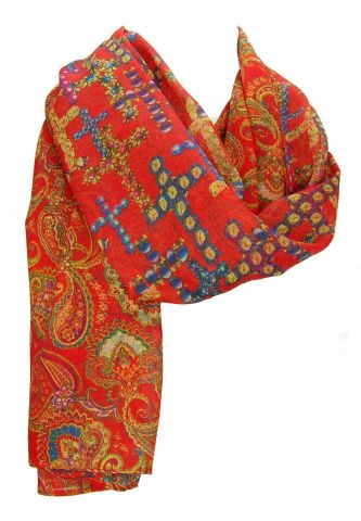 FOULARD 2 CARAS CRUCES ROJO