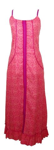 VESTIDO LARGO BOLSILLOS ROSA TALLA S