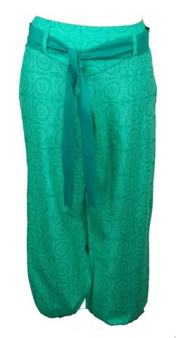 PANTALON PRINT PICO CINTURON VERDE TALLA S