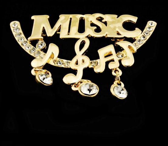 BROCHE MUSIC DORADO