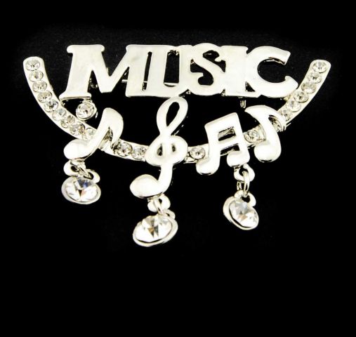 BROCHE MUSIC PLATEADO