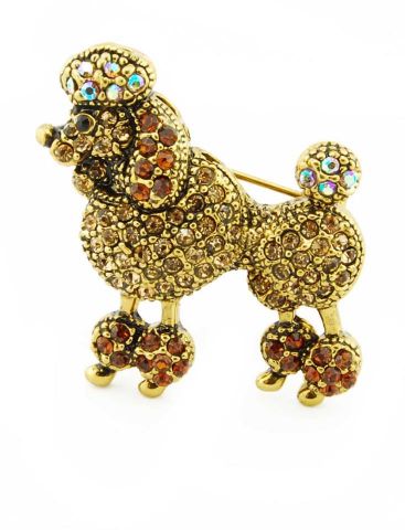 BROCHE PERRO CANICHE DORADO