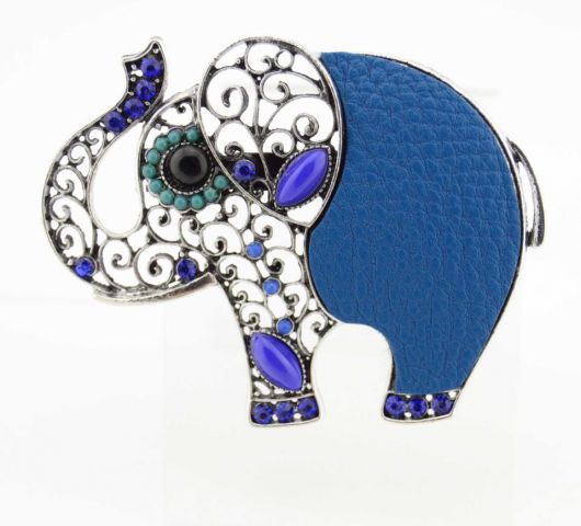 BROCHE ELEFANTE CON PIEL AZUL