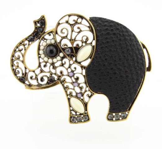 BROCHE ELEFANTE CON PIEL NEGRO