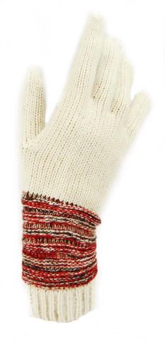 GUANTES RAYAS MUÑECA CRUDO