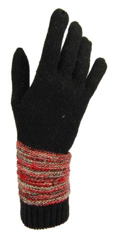 GUANTES RAYAS MUÑECA NEGRO