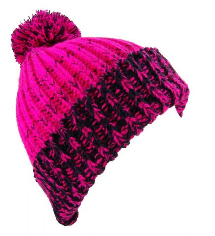 GORRO VUELTA BORLA + JASPE FUCSHIA