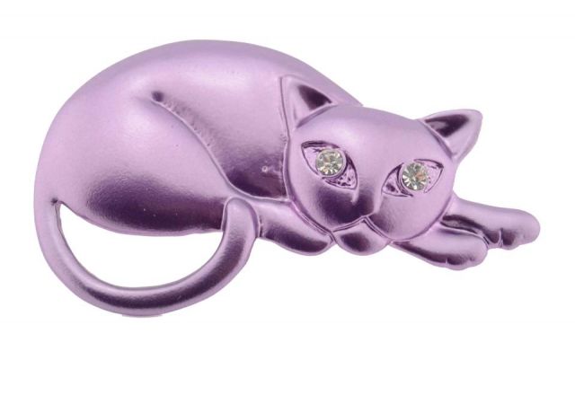 BROCHE GATO RELAX MORADO