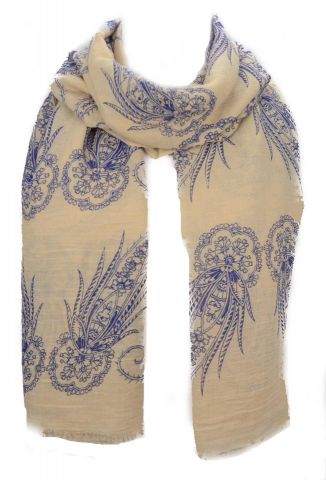 FOULARD CACHEMIR FLORIDO CRUDO