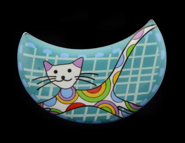 BROCHE ESMALTE GATO CIRCULO