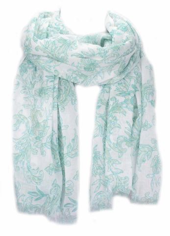 FOULARD FLORES AGUA FONDO BL