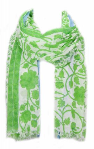 FOULARD FLORES VERDE BORDE A